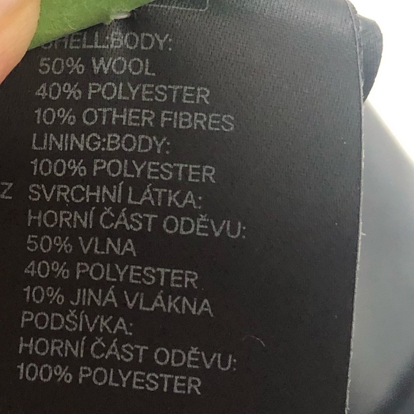 H&M Pinstripe Cutaway Collar Wool Blend Blazer Navy Grey 10 - Picture 5 of 6